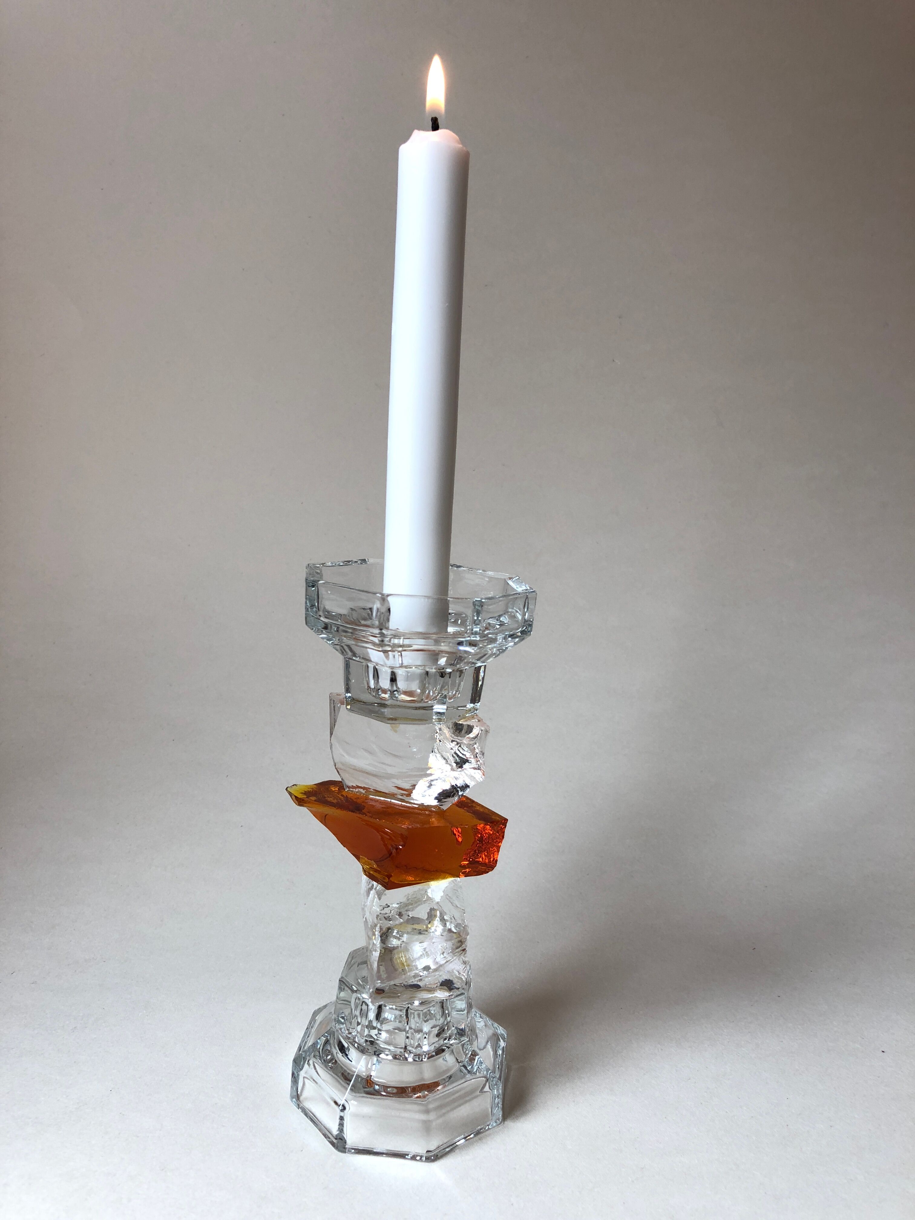 Glass candle holder