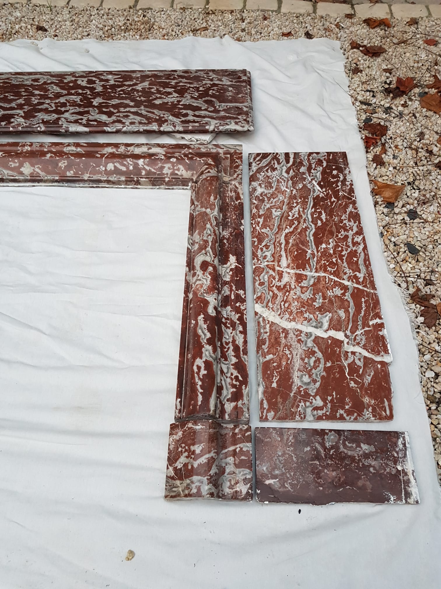 Fireplace in red marble from Languedoc