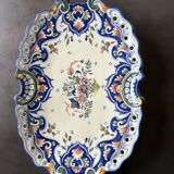 Oval dish with Desvres Fourmaintraux Rouen decoration