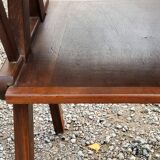 Vintage side table from the 50s in beech oak and poplar compass feet