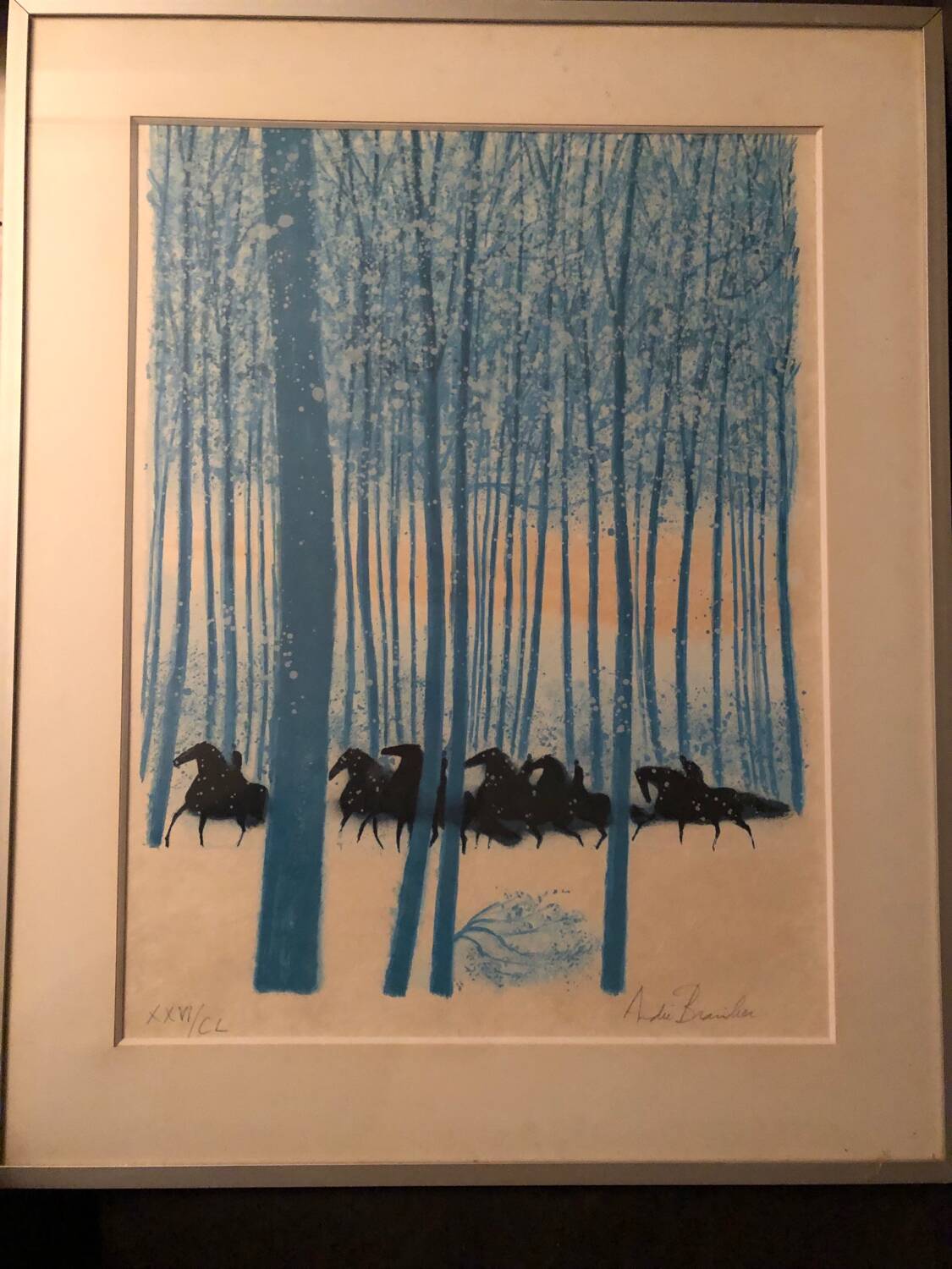 Lithograph Brasilier horses