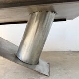 Handcrafted metal coffee table from the 1970s