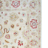 Handmade cream wool ziegler carpet traditional floral area rug- 128x190cm
