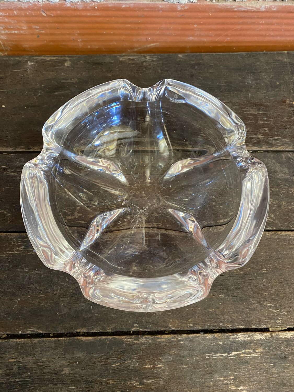 Vintage DAUM Crystal Petal Shaped Ashtray Pocket Video #D8