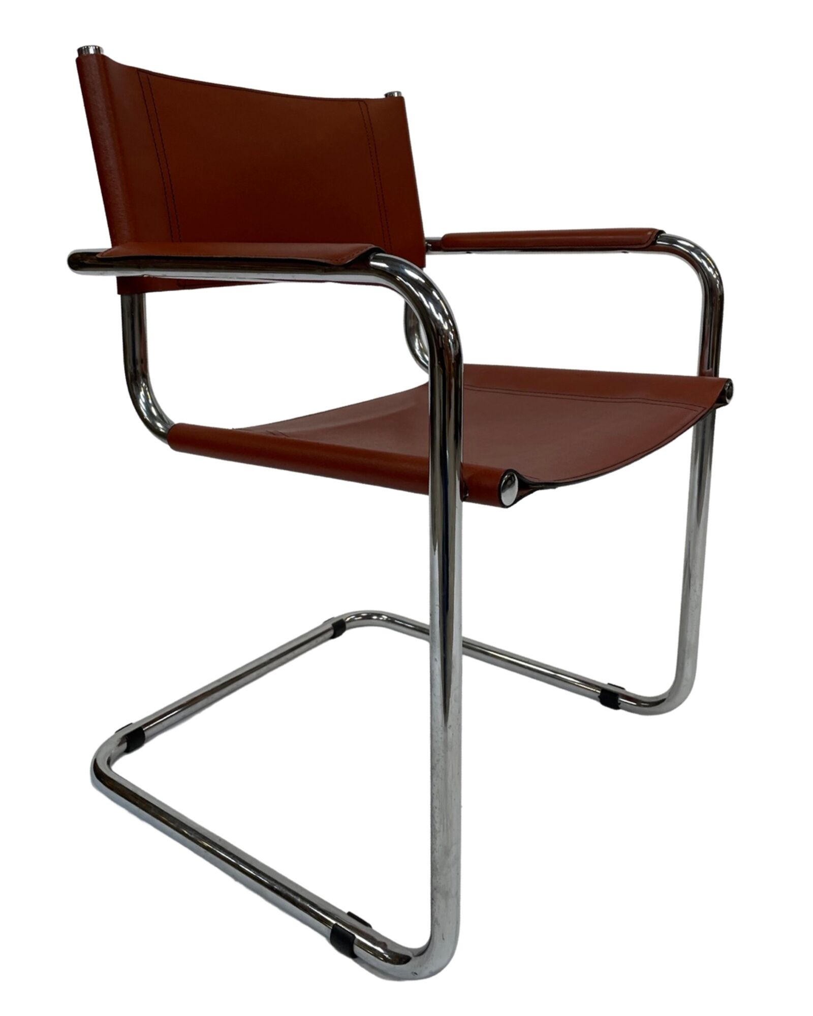 Set of 4 Bauhaus cantilever chairs cognac leather and chrome Design