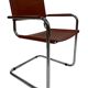 Set of 4 Bauhaus cantilever chairs cognac leather and chrome Design