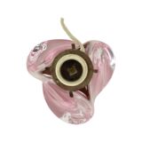 Lampe de table violet rose en cristal Val Saint Lambert Swirl années 60
