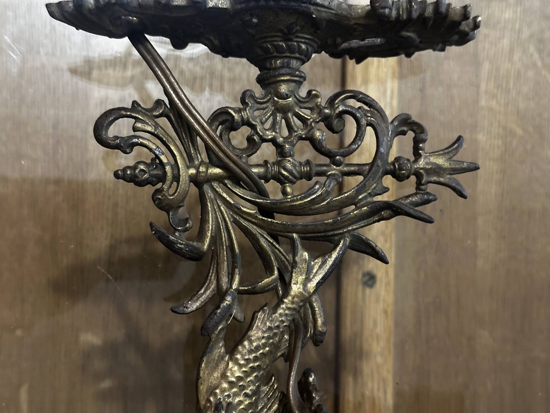 Pair of naturalistic wall sconces with fish circa 1900