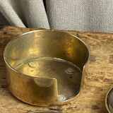 Individual brass ashtrays with storage support