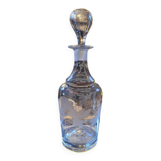 Engraved glass carafe – 1950s-60s