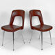 Pair of chairs in chrome and skaï, circa 1960