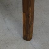 Old canteen in pine table