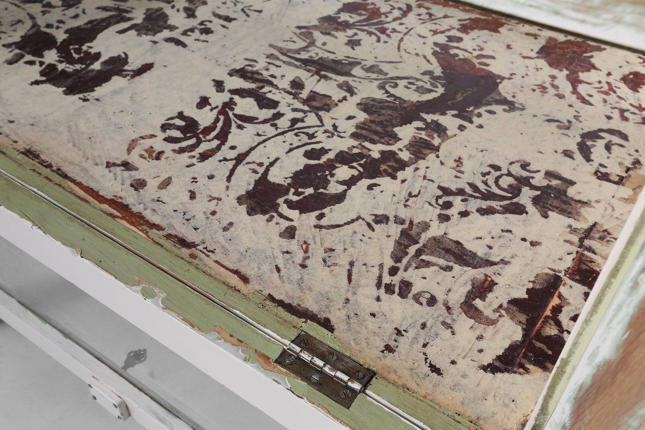 Beautiful patinated large rustic oak display case, France ca. 1900
