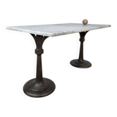 Superb cast iron and Carrara marble display table from a chocolate factory circa 1900