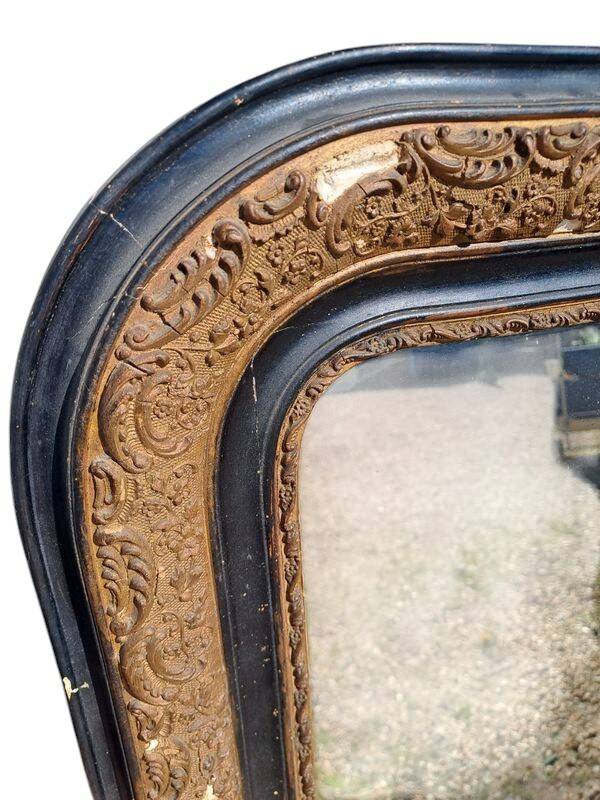 Louis Philippe black and gold mirror