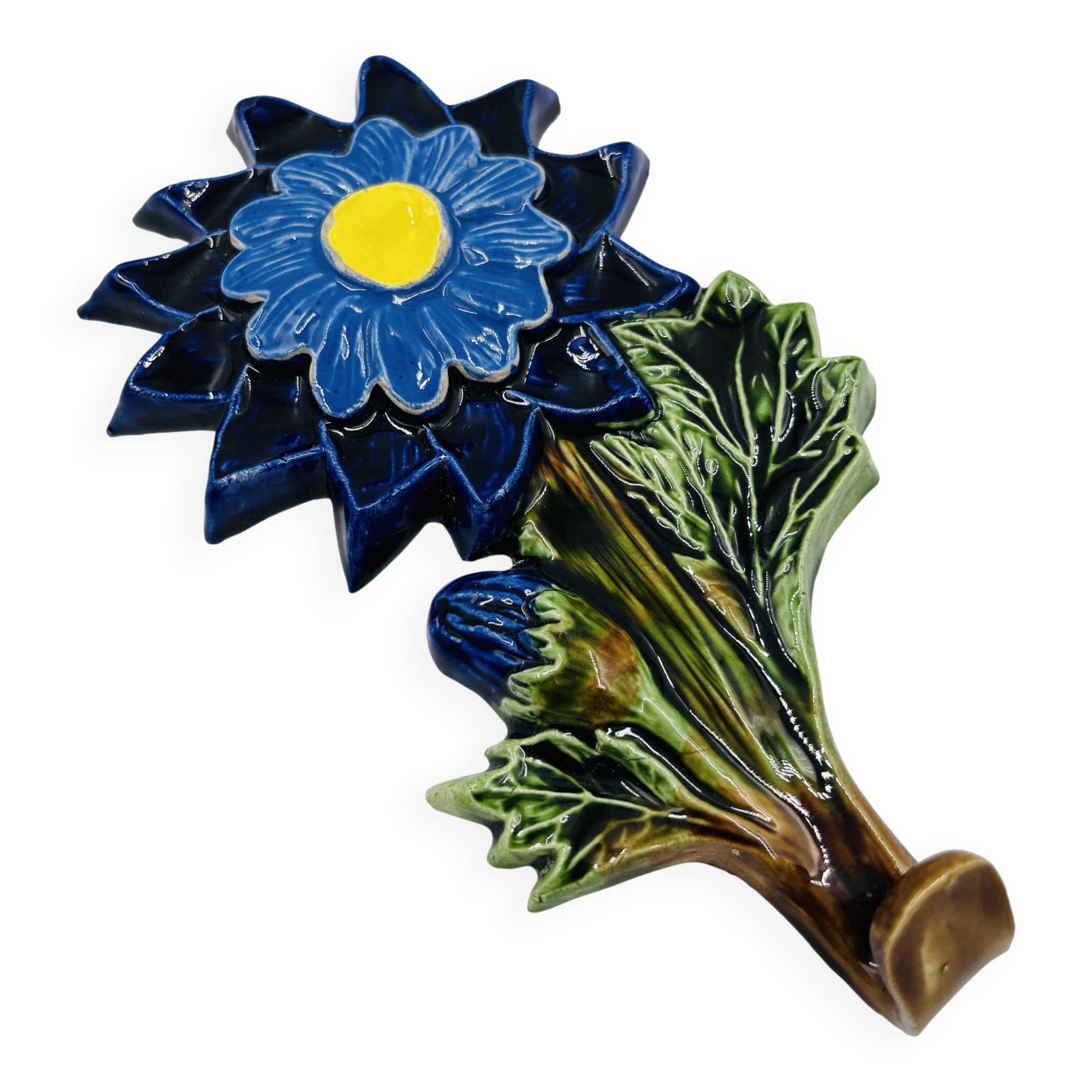 Flower hook wall hook in Belgian ceramic by André Bayer