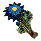 Patère crochet fleur en céramique belge André Bayer