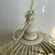 Cage à oiseaux transformé en lampe métal blanc