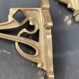 Art-deco wall-mounted coat rack in brass