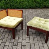 Plexus armchair and ottoman designed by Wikkelso for CFC Silkeborg Denmark 1960s