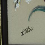 Tableau peinture gouache signé