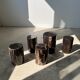 Side table in black petrified wood h:28,5cm d:17cm