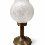 Art Deco votive candle holder in brass and frosted glass, 1920.
