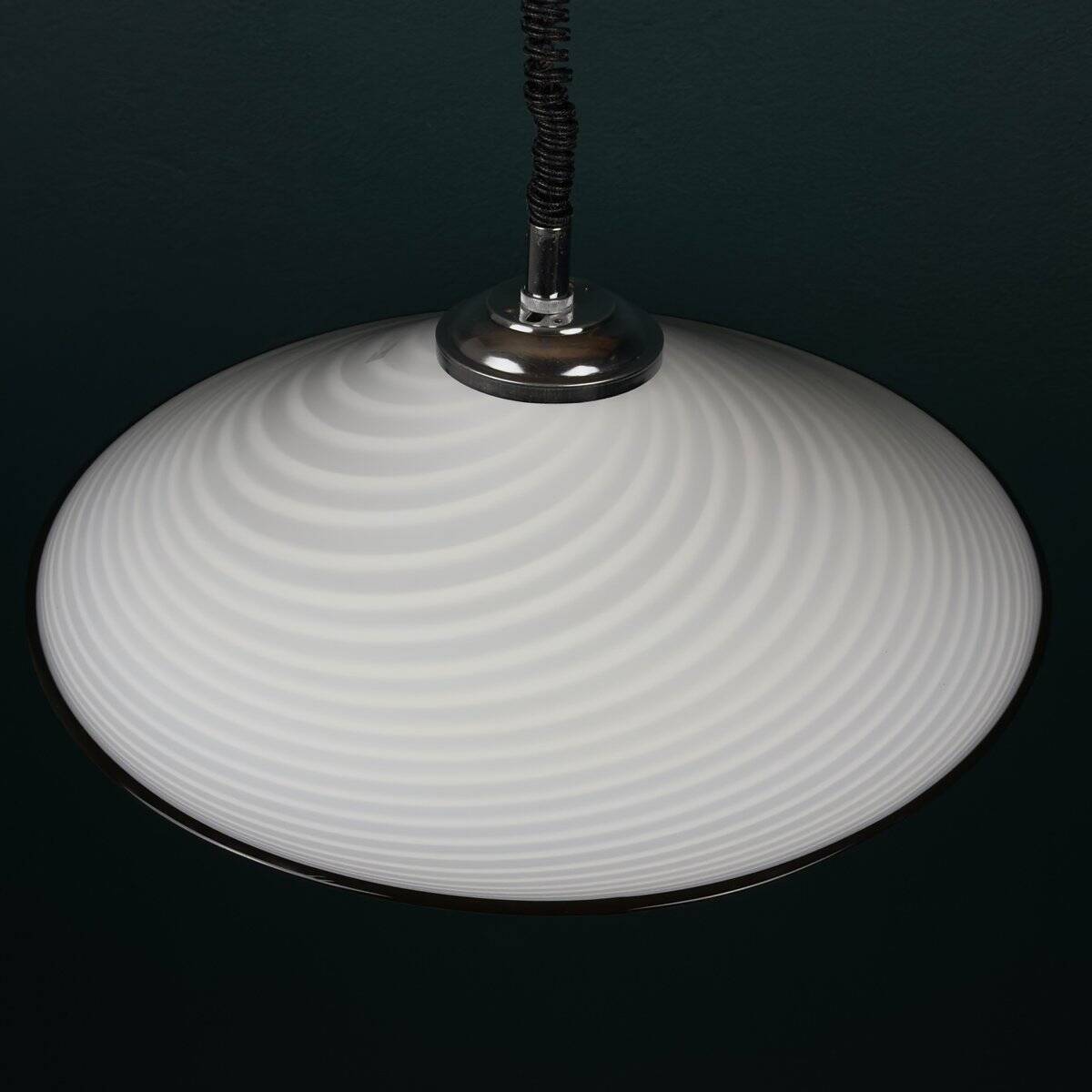 Vintage swirling glass pendant lamp from Murano, Italy, 1970s.