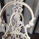 Pair of outdoor chairs in cast aluminum floral decoration