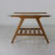 Oakwood side table with glass top