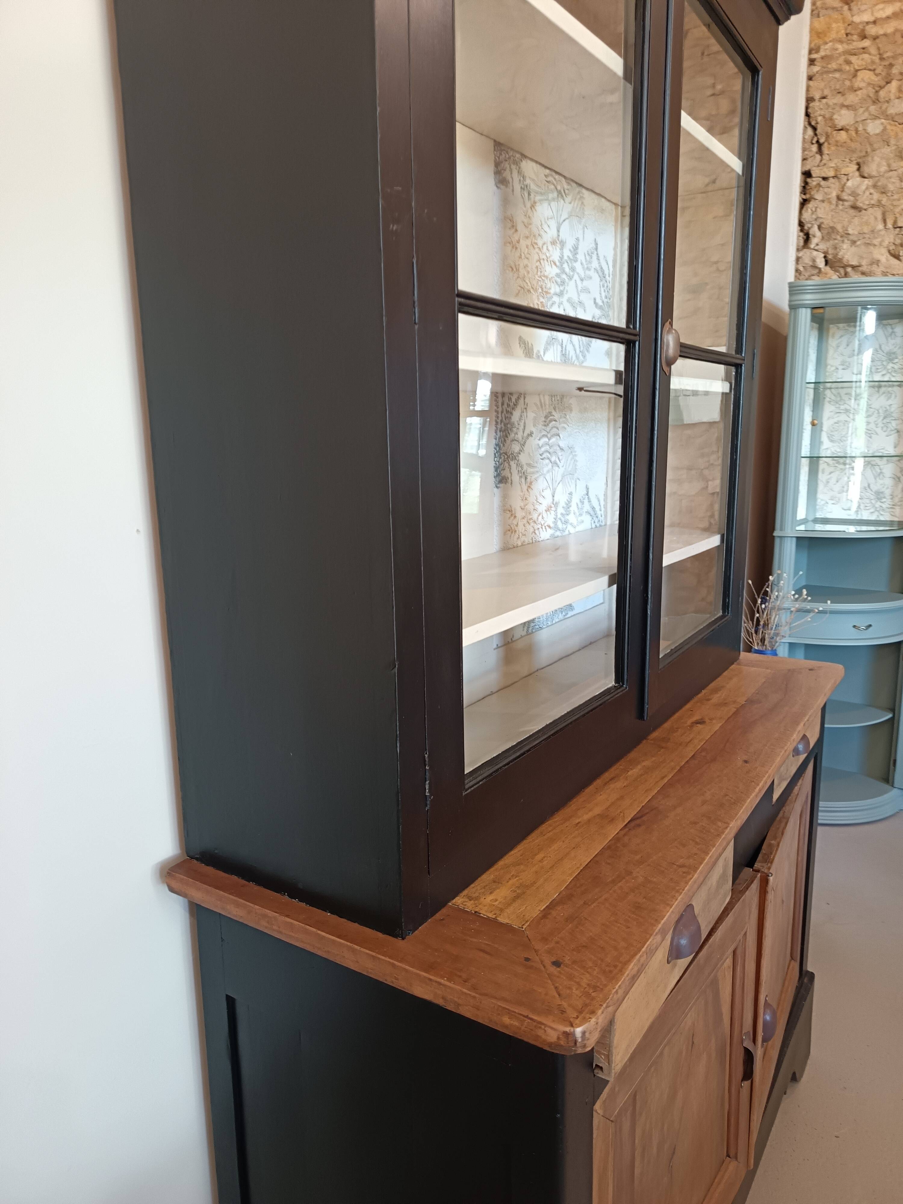Buffet, vaisselier, bibliothèque vitrée ancienne