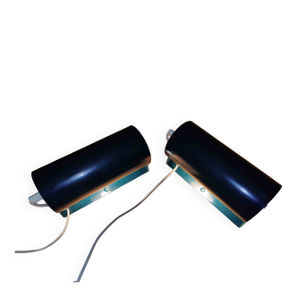 Pair of green Lod type v413 roller wall lights from Ikea.