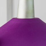 Purple Silver Green Multicolor Metal Ceiling Lamp – 1980s Postmodern Memphis, Striped Cable