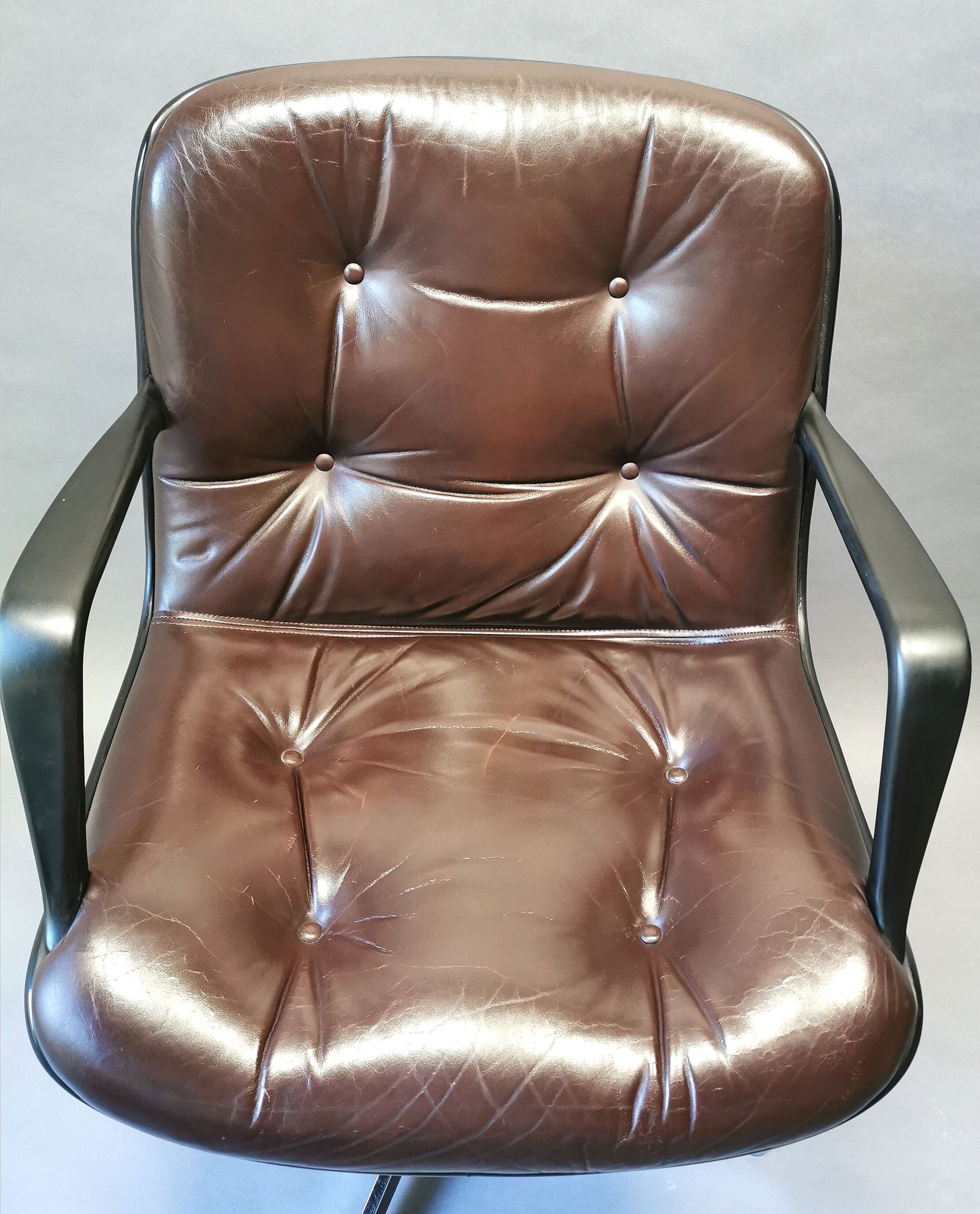 Randall Buck leather desk for Steelcase strafor 1975