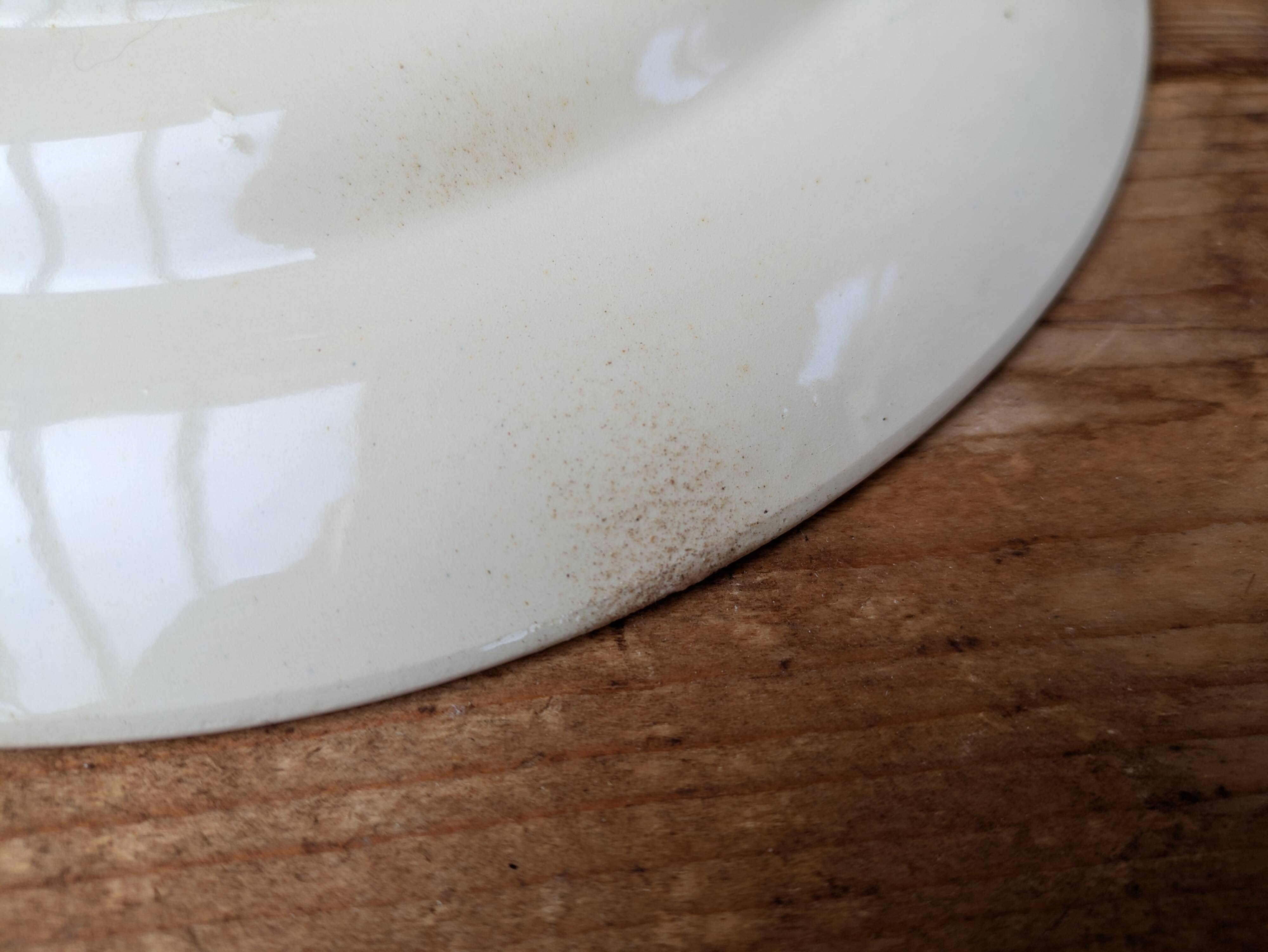 Old Lonchamp ceramic plate, Chardon Terre de fer model