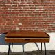 Console / bureau vintage en bois, pied compas