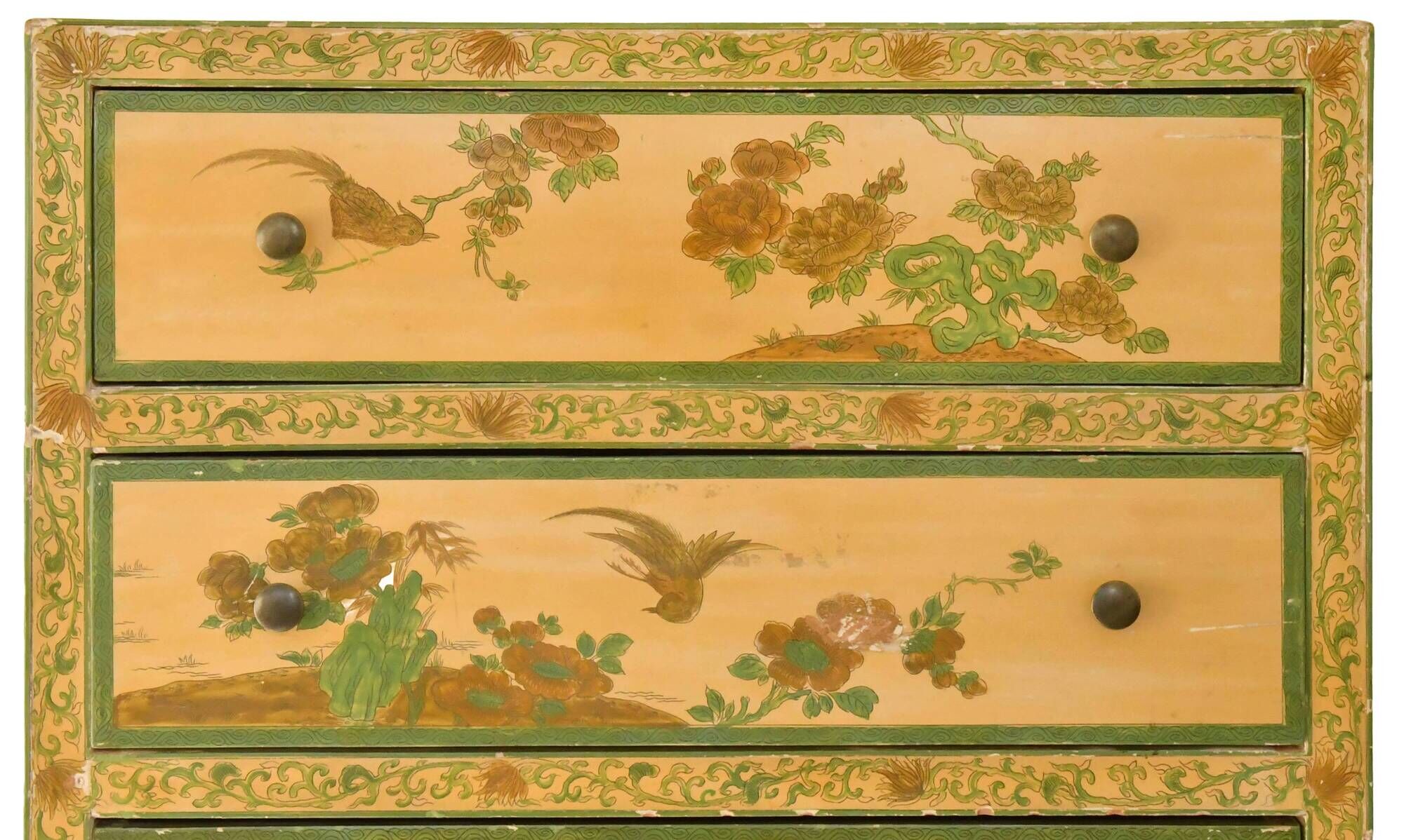 Chiffonnier en bois peint de style chinoisant