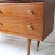 Vintage teak enfilade in brown, 1960s — brass mesh top and Dansette legs.