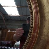 Oval mirror gilded wood - 84x100cm