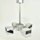 1970s Cubist Chandelier Chrome Glass Mid Century Modern