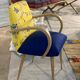 Fauteuil bridge tissu Charles Burger jaune et bleu