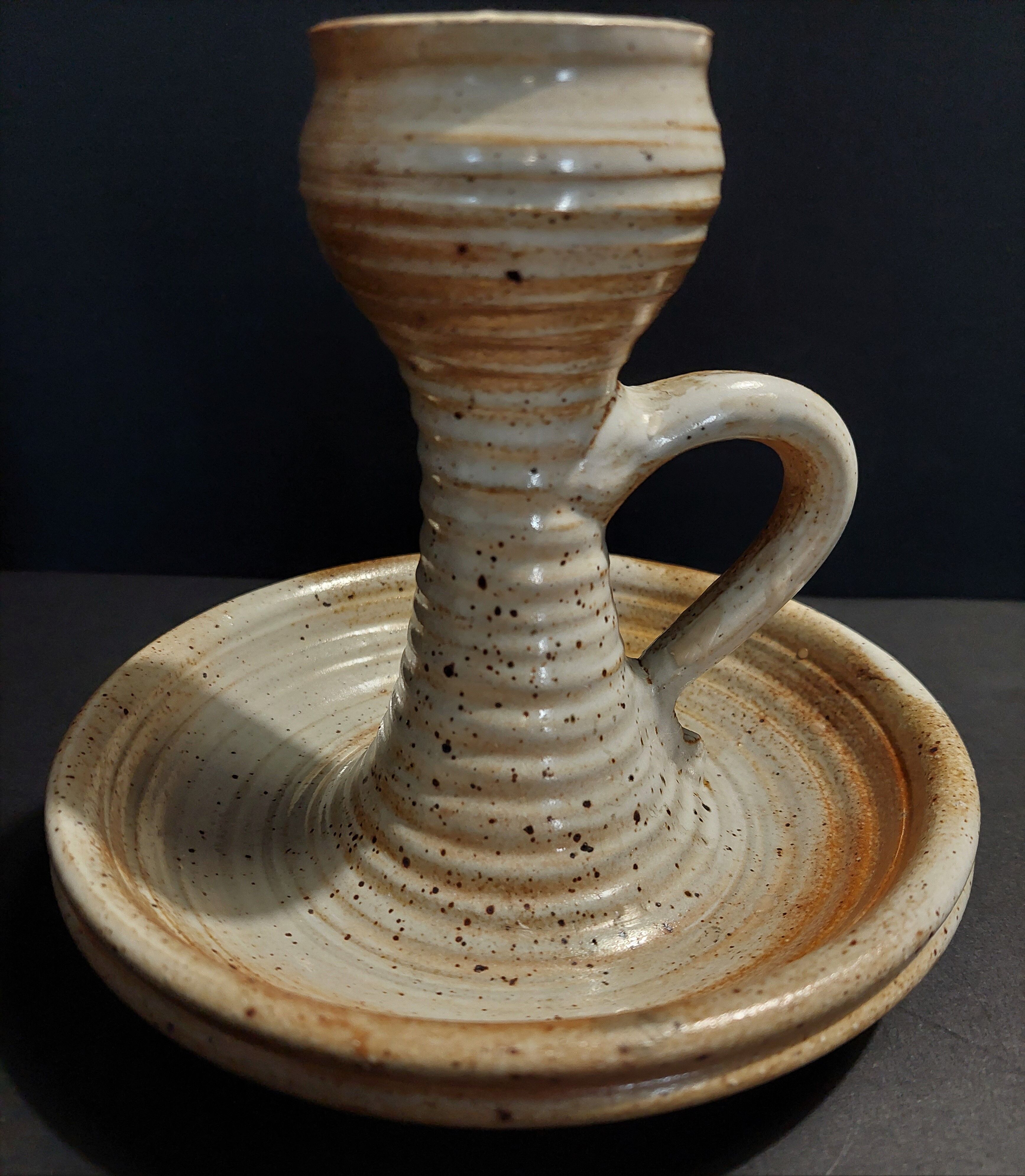 Sandstone hand candle holder signed sandstone of the twentieth century marsh