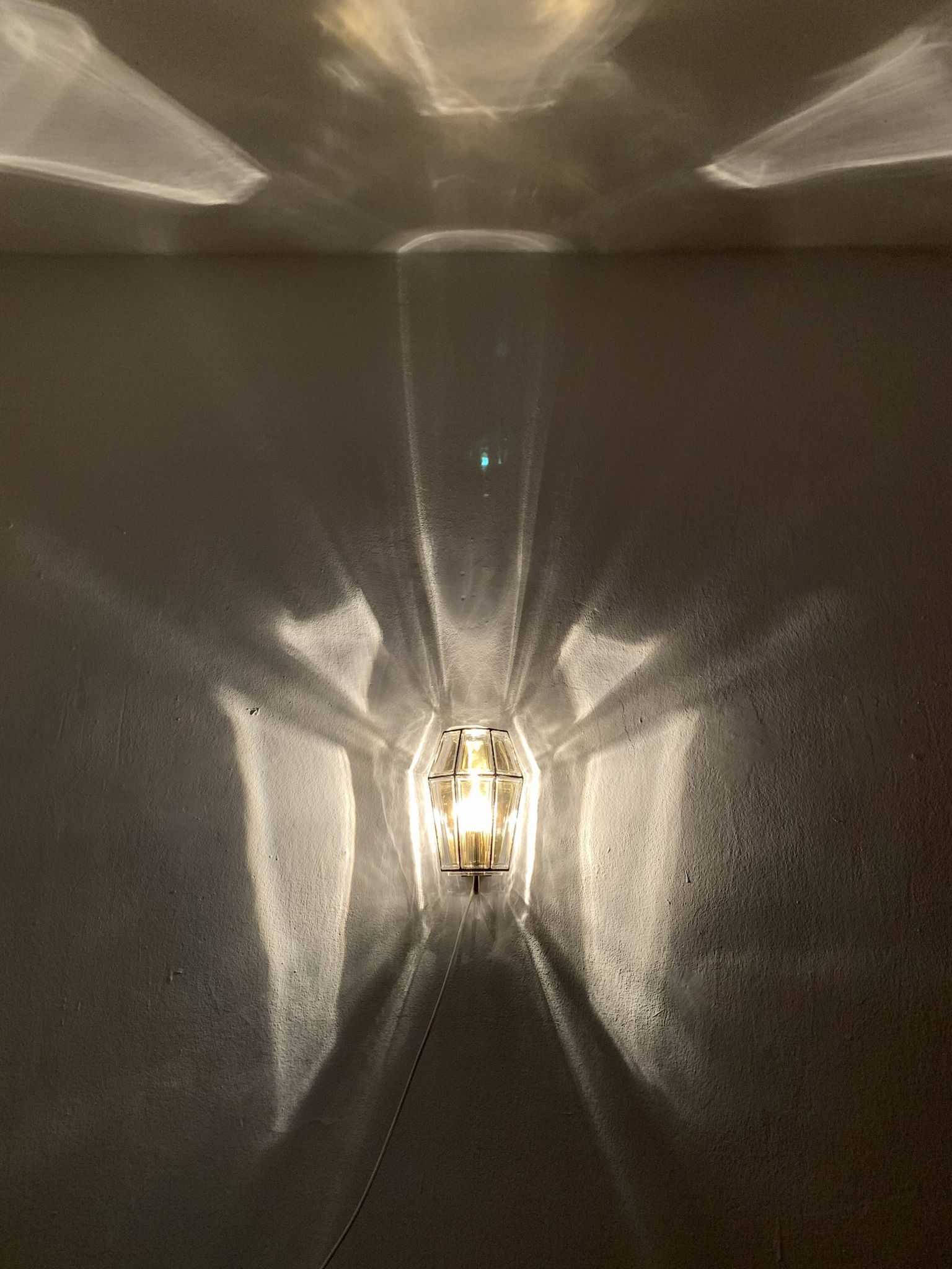 Set of 2 Glass Wall Lamps by Glashütte Limburg