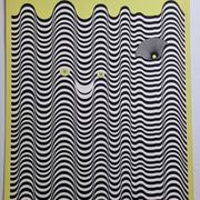 Screenprint signed after Maurice Tirmarche, Optical work of art "Op Art in yellow", 50 x 65 cm