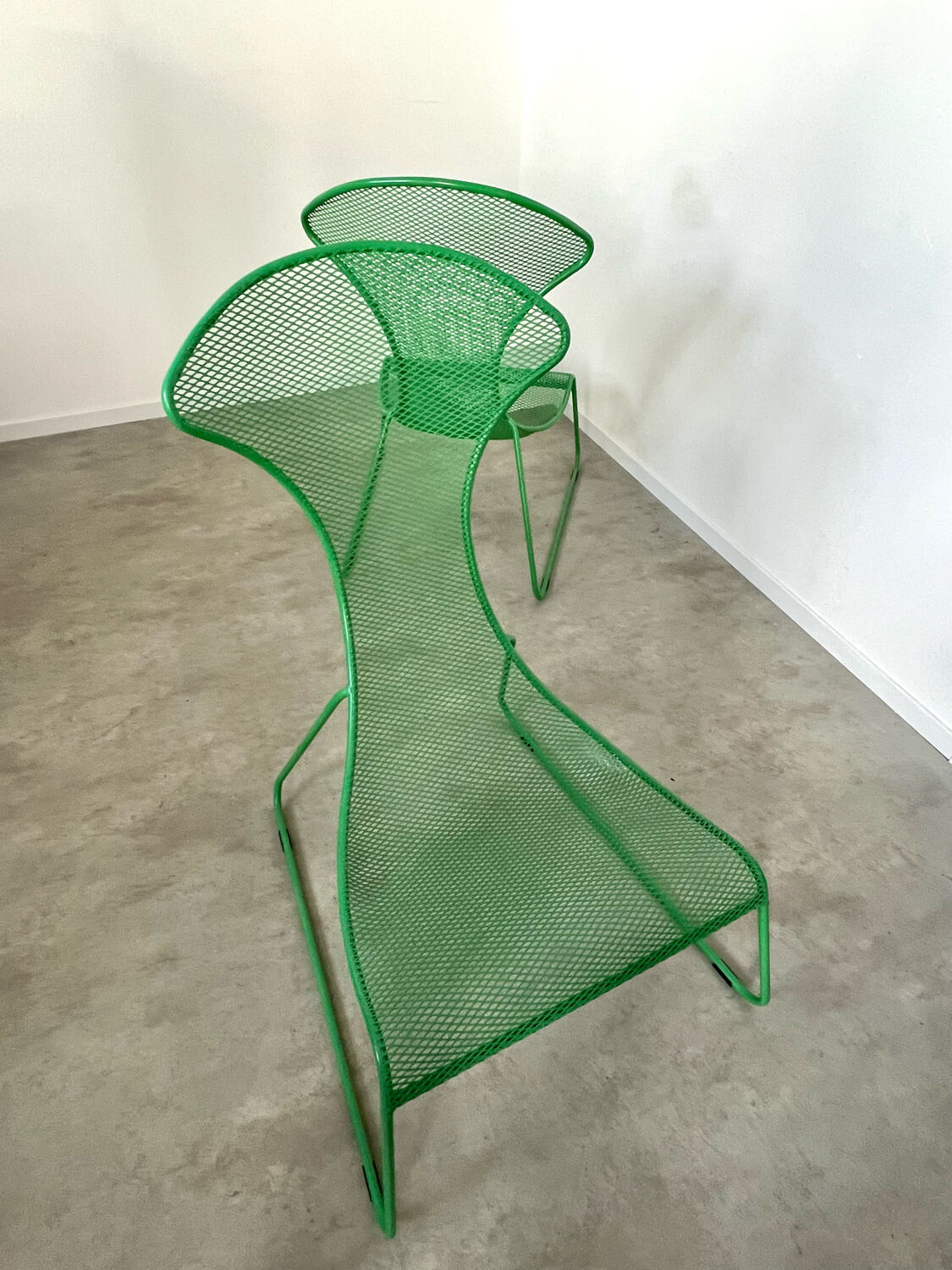 Set 2 armchairs green ikea vintage ps 2012 design wiebke braasch vintage metal