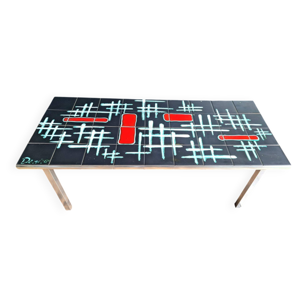 Table basse vintage en céramique Antonio Denisco