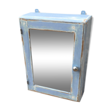 Small blue vintage pharmacy cabinet