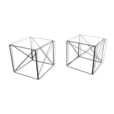Pair of isocele coffees tables by Max Sauze 1960 - 30 x 31 cm