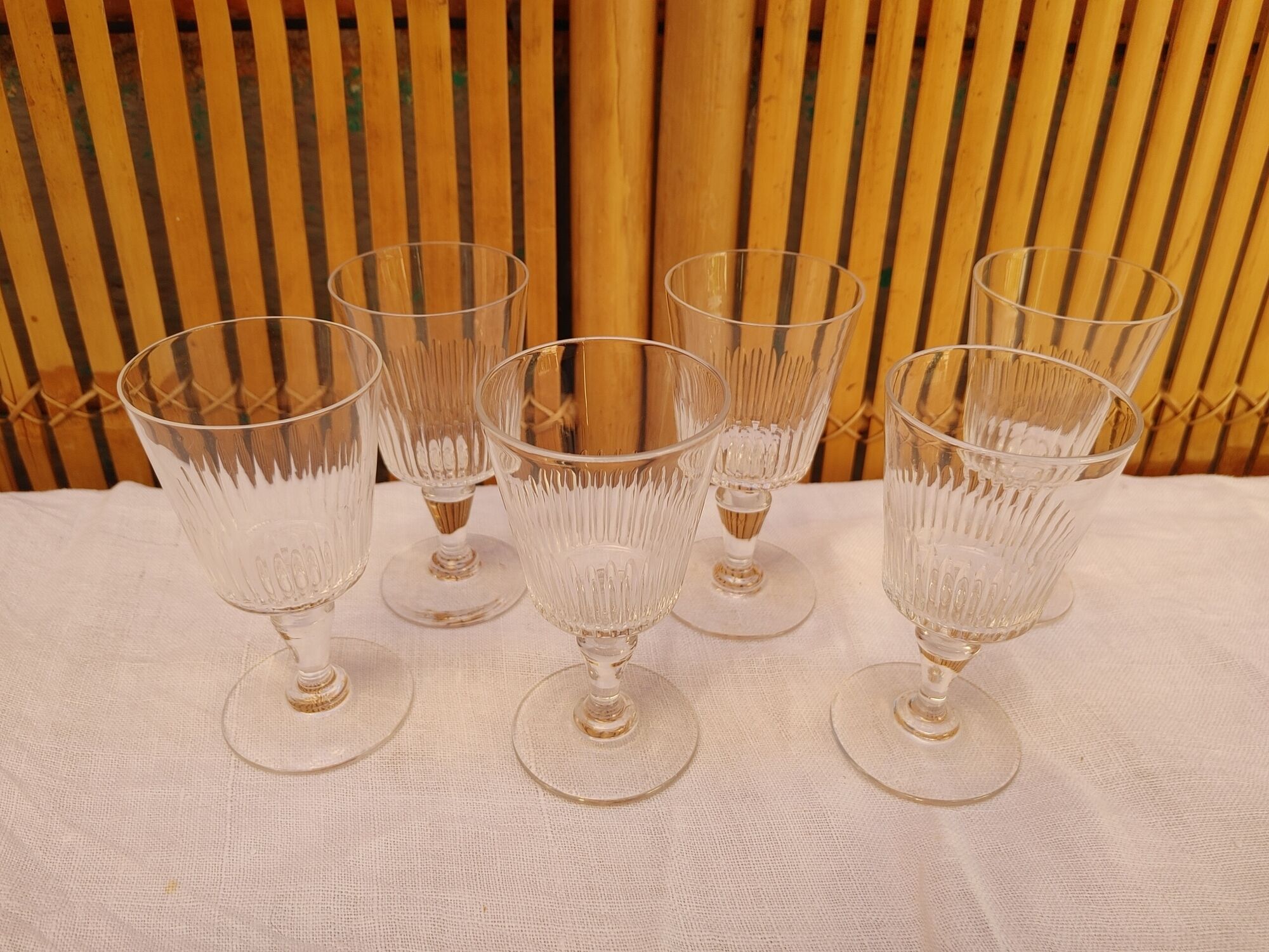 Baccarat - 6 old cut crystal port glasses