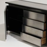 Brushed steel sideboard, lodovico acerbis, 1970s